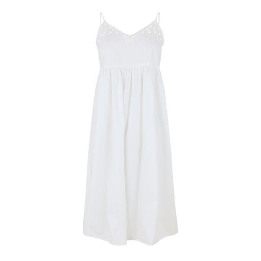 Snow White - Front - Vero Moda Womens-Ladies Broderie Spaghetti Strap Midi Dress