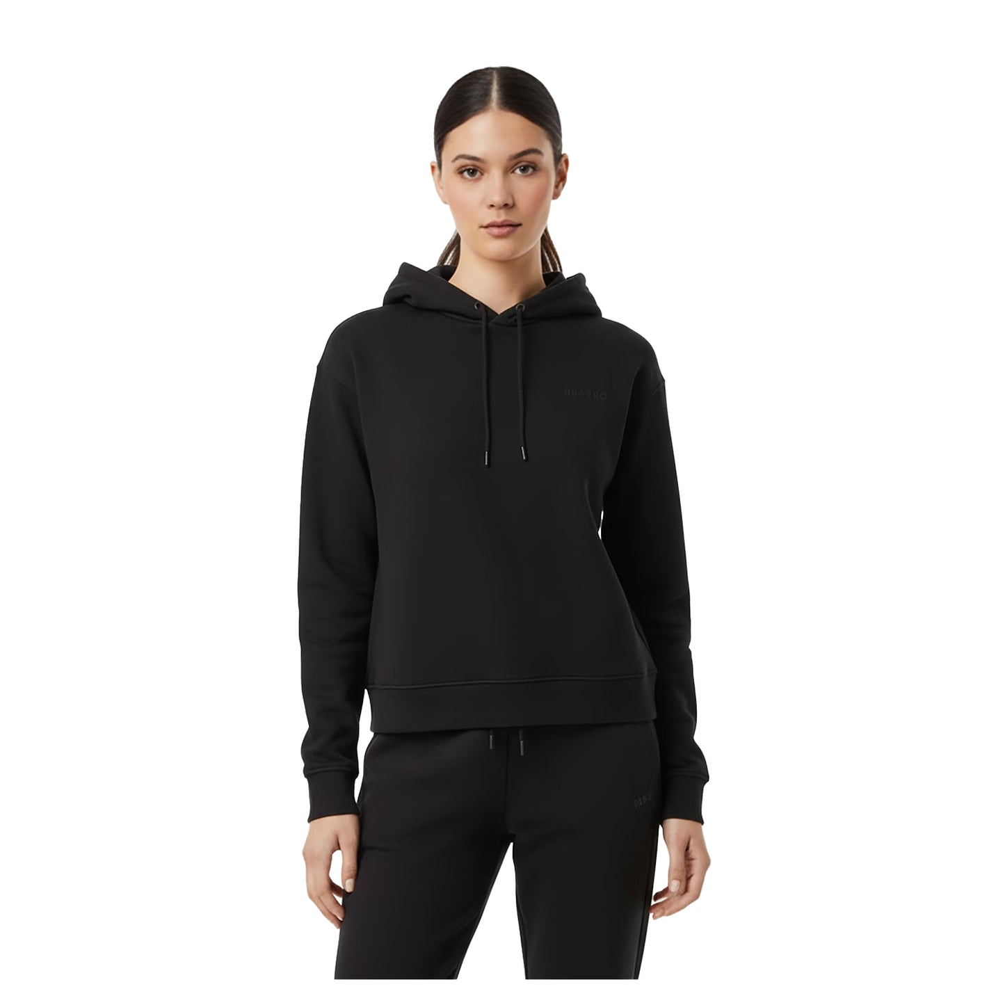 Black - Side - USA Pro Womens-Ladies Classic Logo Hoodie