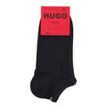 Black - Side - Hugo Unisex Adult Logo Organic Cotton Ankle Socks (Pack of 6)