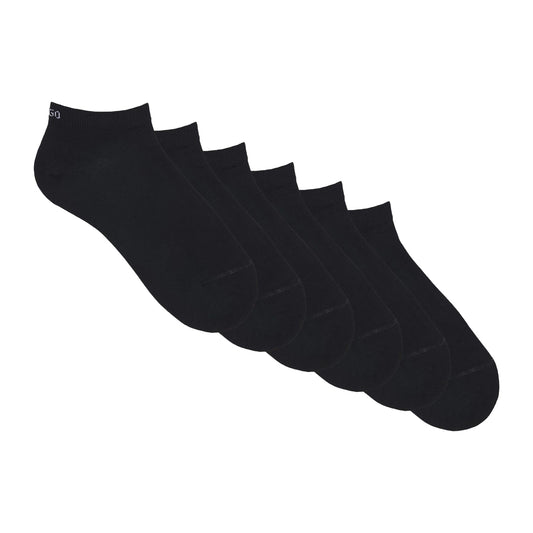 Black - Front - Hugo Unisex Adult Logo Organic Cotton Ankle Socks (Pack of 6)