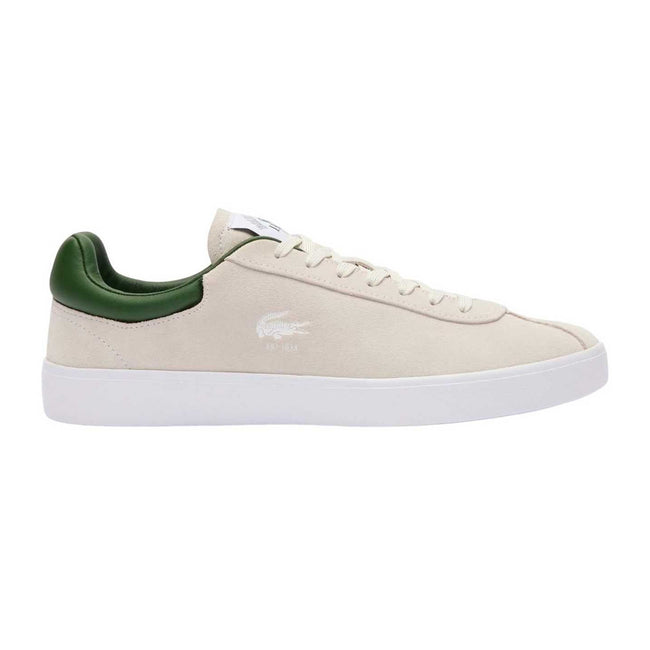 White - Side - Lacoste Mens Baseshot Leather Trainers