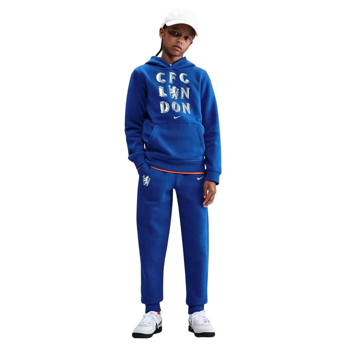 Blue-White - Side - Nike Childrens-Kids Club Chelsea FC Hoodie