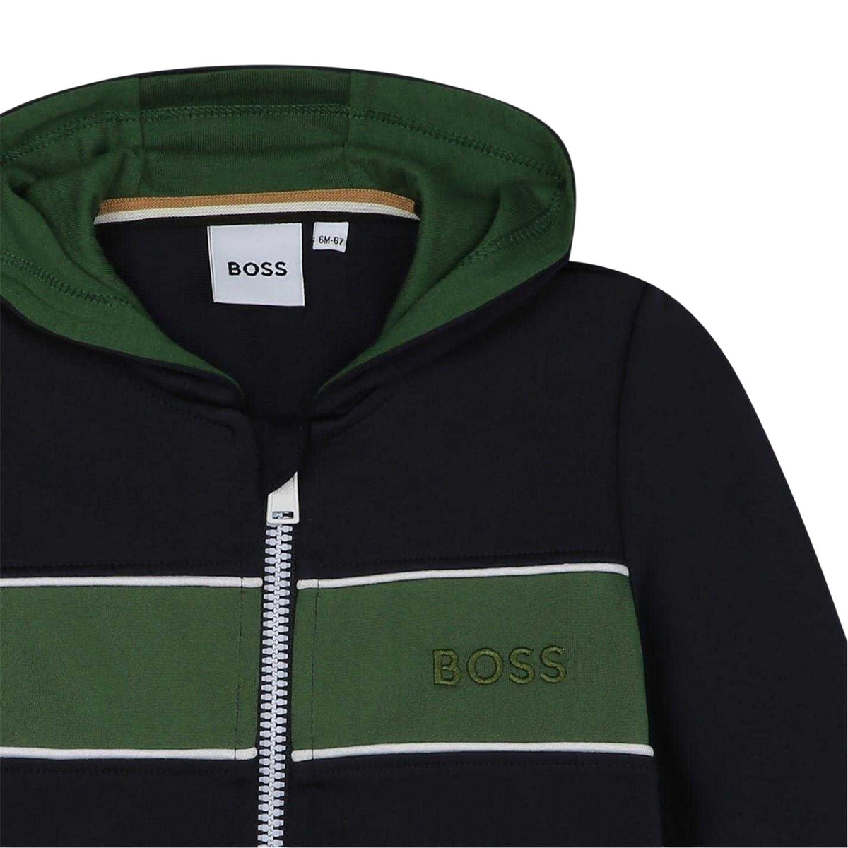 Navy - Side - Boss Baby Logo Regular Athletic Full Zip Hoodie