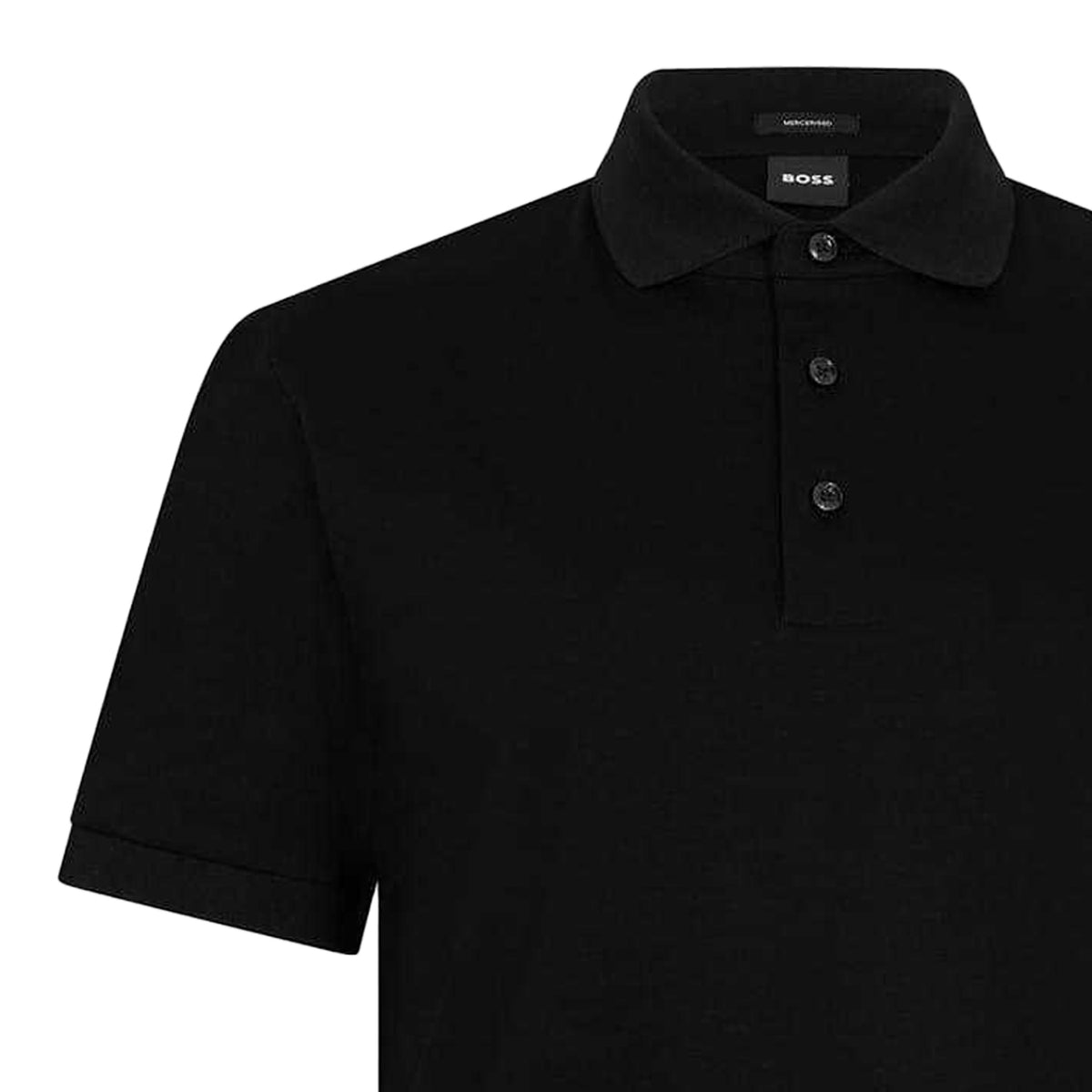 Black - Side - Boss Mens Plain Polo Shirt