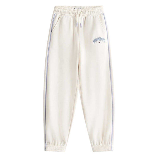 Ivory - Front - Tommy Hilfiger Childrens-Kids Varsity Joggers