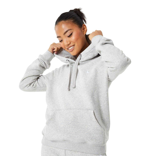 Grey Marl - Front - Jack Wills Womens-Ladies Astbury Pheasant Logo Relaxed Fit Hoodie