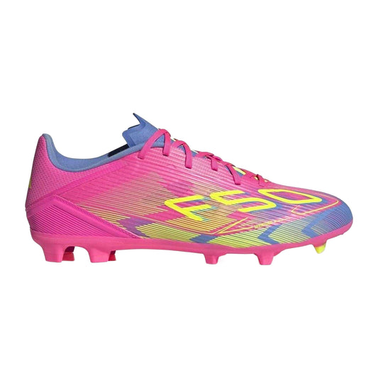 Lucid Blue-Lemon - Front - Adidas Mens F50 League Football Boots