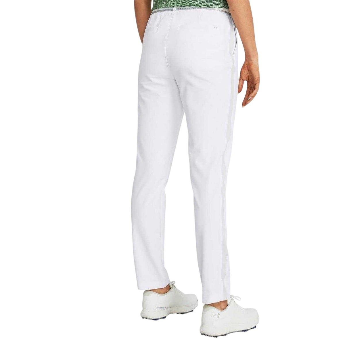White - Pack Shot - Under Armour Womens-Ladies Logo Trousers