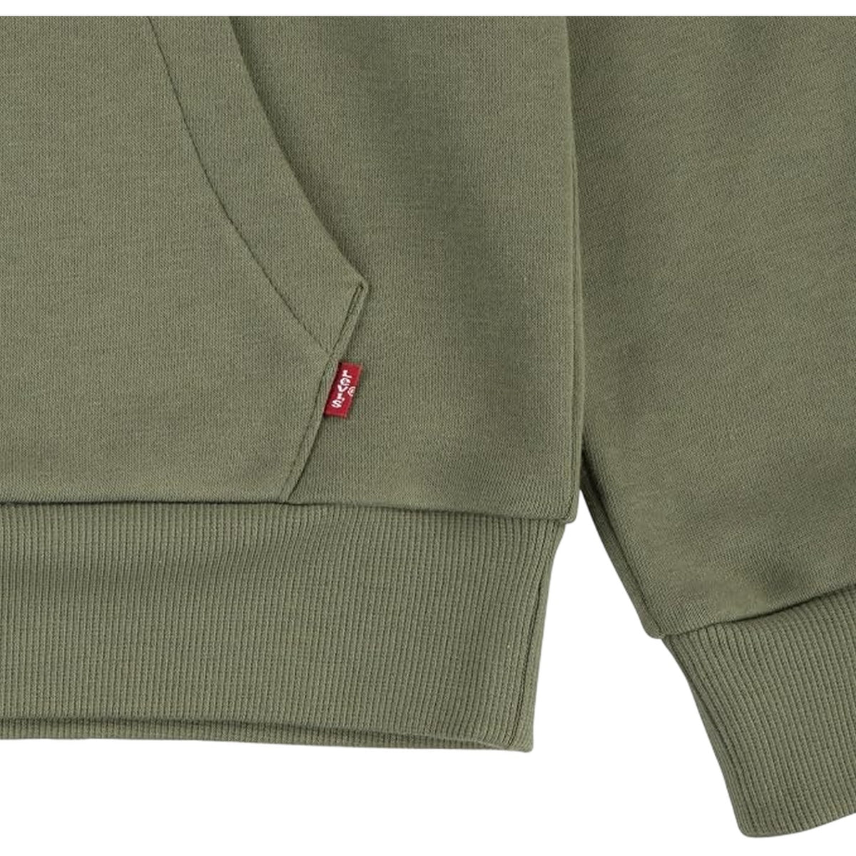 Olivine Green - Side - Levis Childrens-Kids Batwing Logo Cotton Hoodie