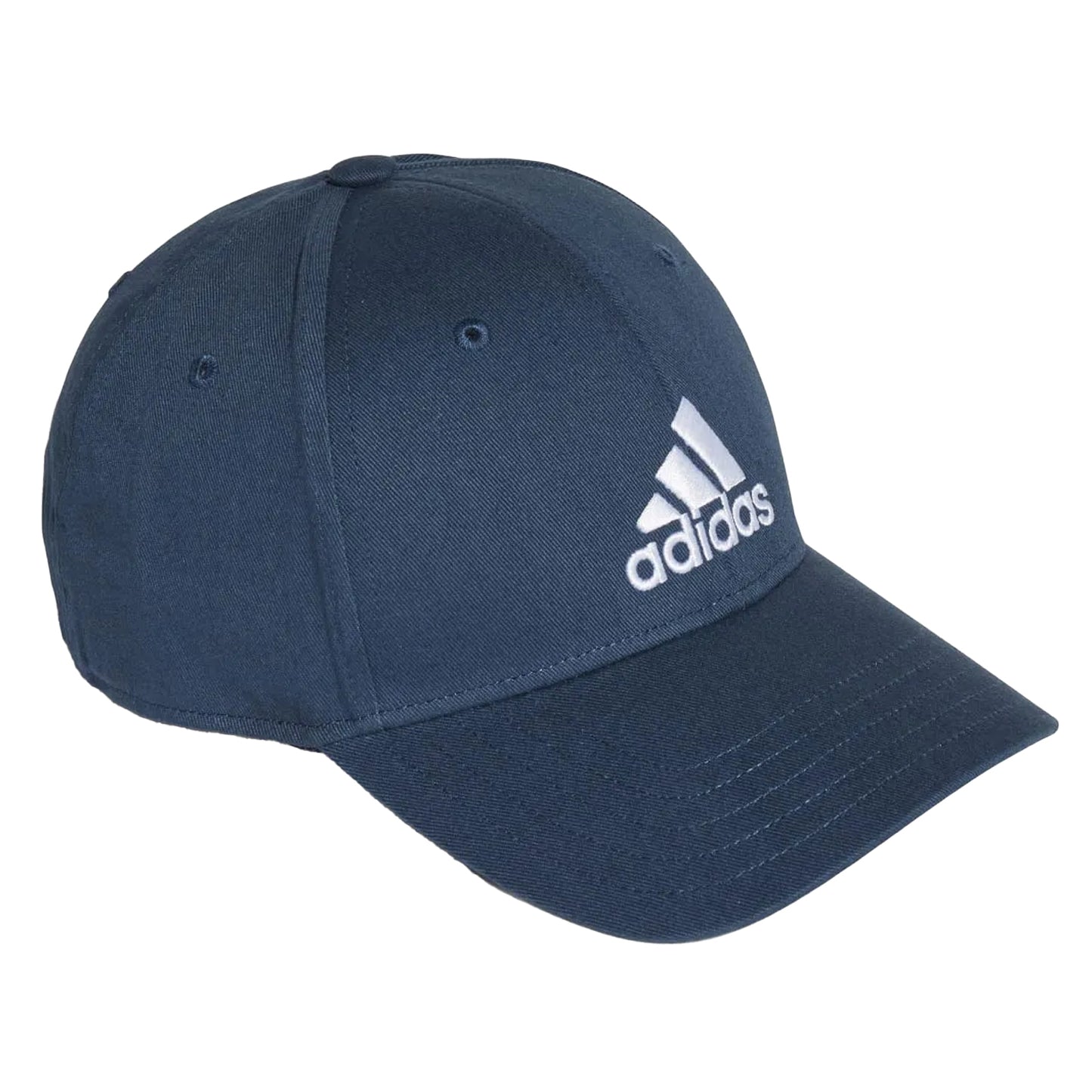 Navy-White - Side - Adidas Mens Logo Cotton Baseball Cap