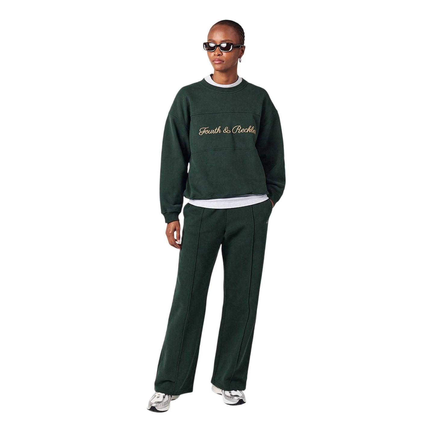 Green - Lifestyle - 4th & Reckless Womens-Ladies Windsor Embroidered Logo Sweatshirt