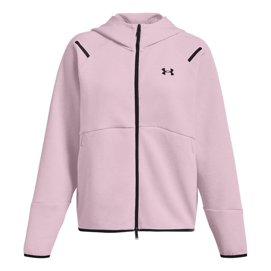 Pink-Black - Front - Under Armour Womens-Ladies Unstoppable Two Tone Sweat Jacket