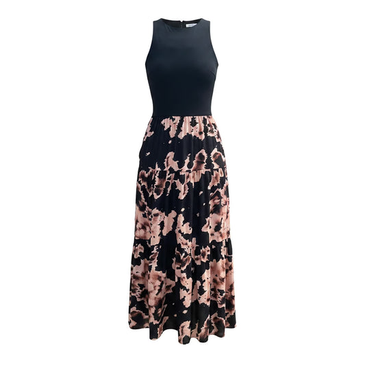 Black - Front - AX Paris Womens-Ladies Abstract 2 in 1 Smock Dress