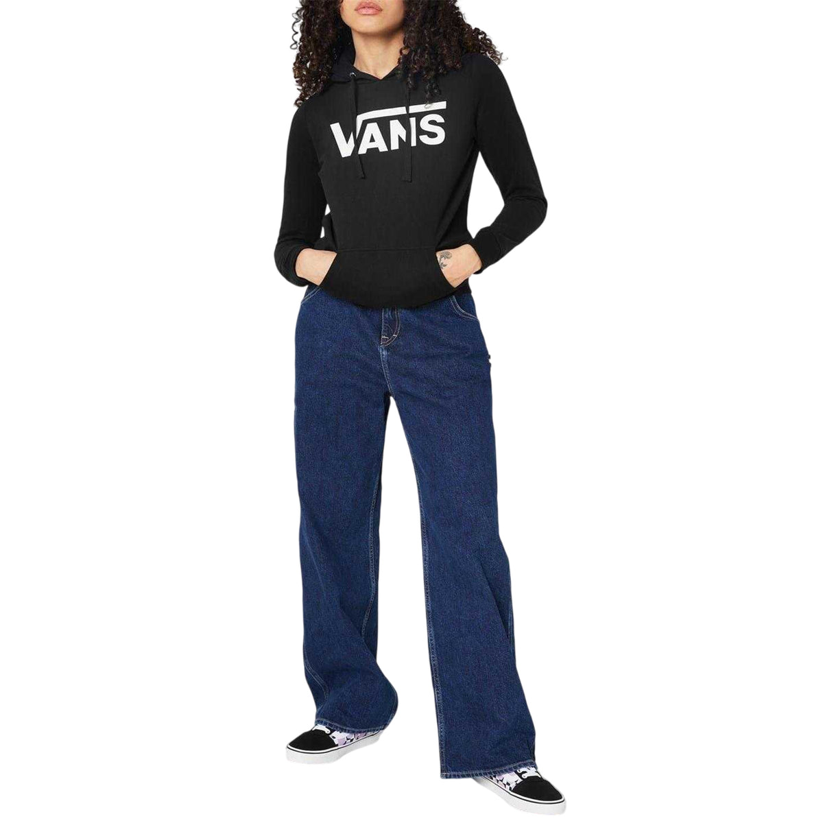 Black - Lifestyle - Vans Womens-Ladies Logo Hoodie