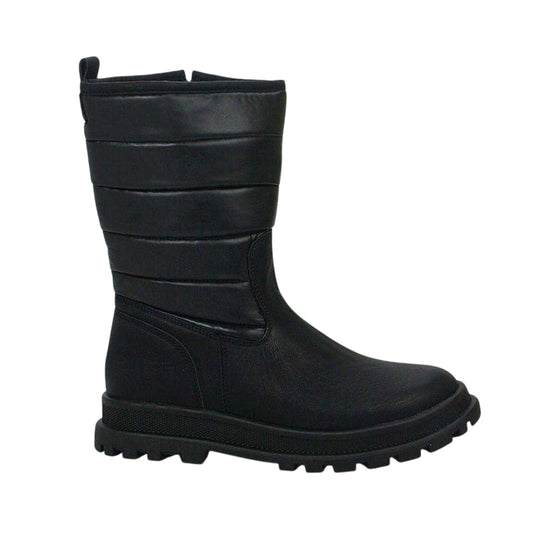 Black - Front - Buckle My Shoe Childrens-Kids Stripes Knee-High Boots