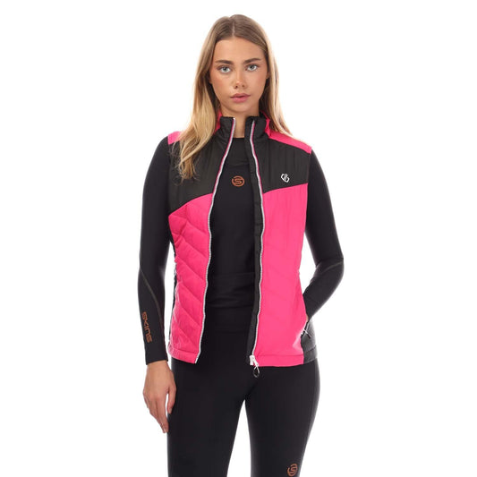 Pink-Black - Front - Dare 2B Womens-Ladies Ascending Lightweight Padded Gilet