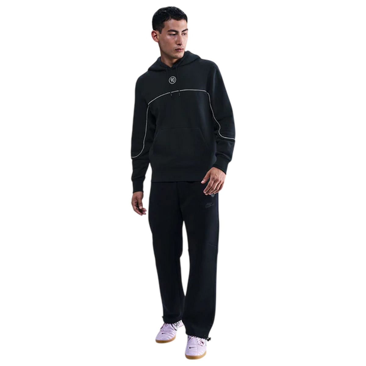 Black - Side - Nike Mens T90 Logo Hoodie