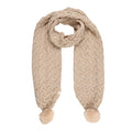 Light Vanilla - Front - Regatta Lovella IV Chunky Cable Knit Pom Pom Scarf