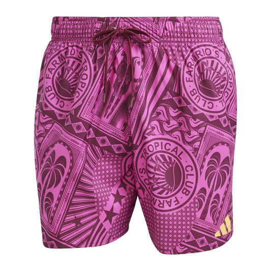 Fuchsia Red - Front - Adidas Mens Farm Rio Swim Shorts