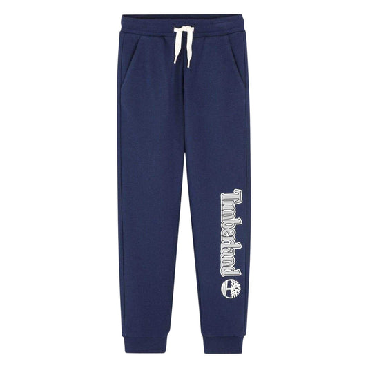 Blue - Front - Timberland Boys Logo Ribbed Cuff Joggers