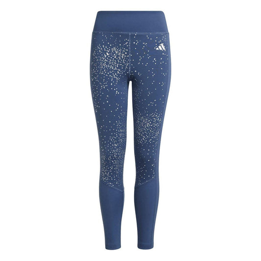 Navy Print - Front - Adidas Girls Glam Tight 7-8 Leggings