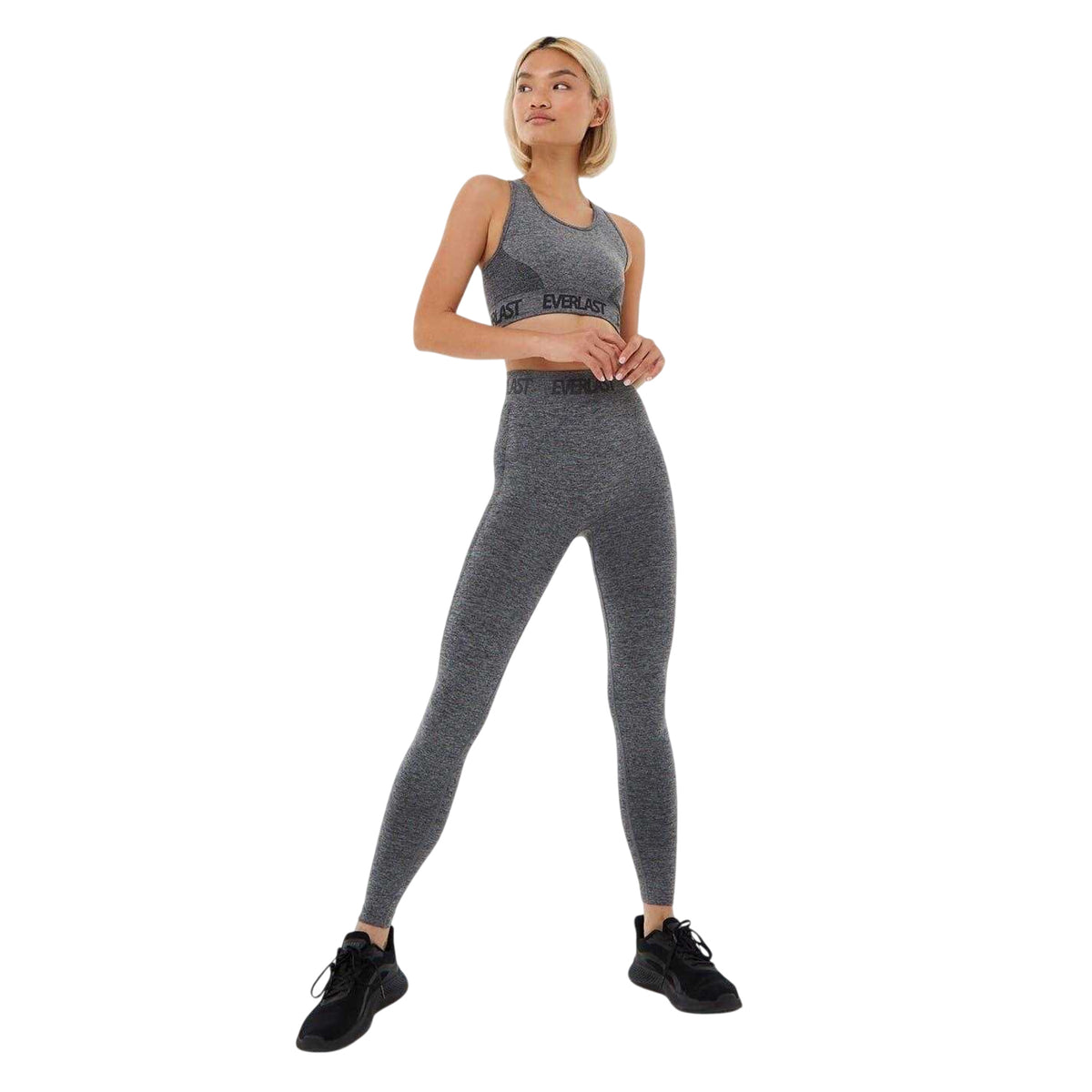 Charcoal - Lifestyle - Everlast Womens-Ladies Logo Seamless Leggings