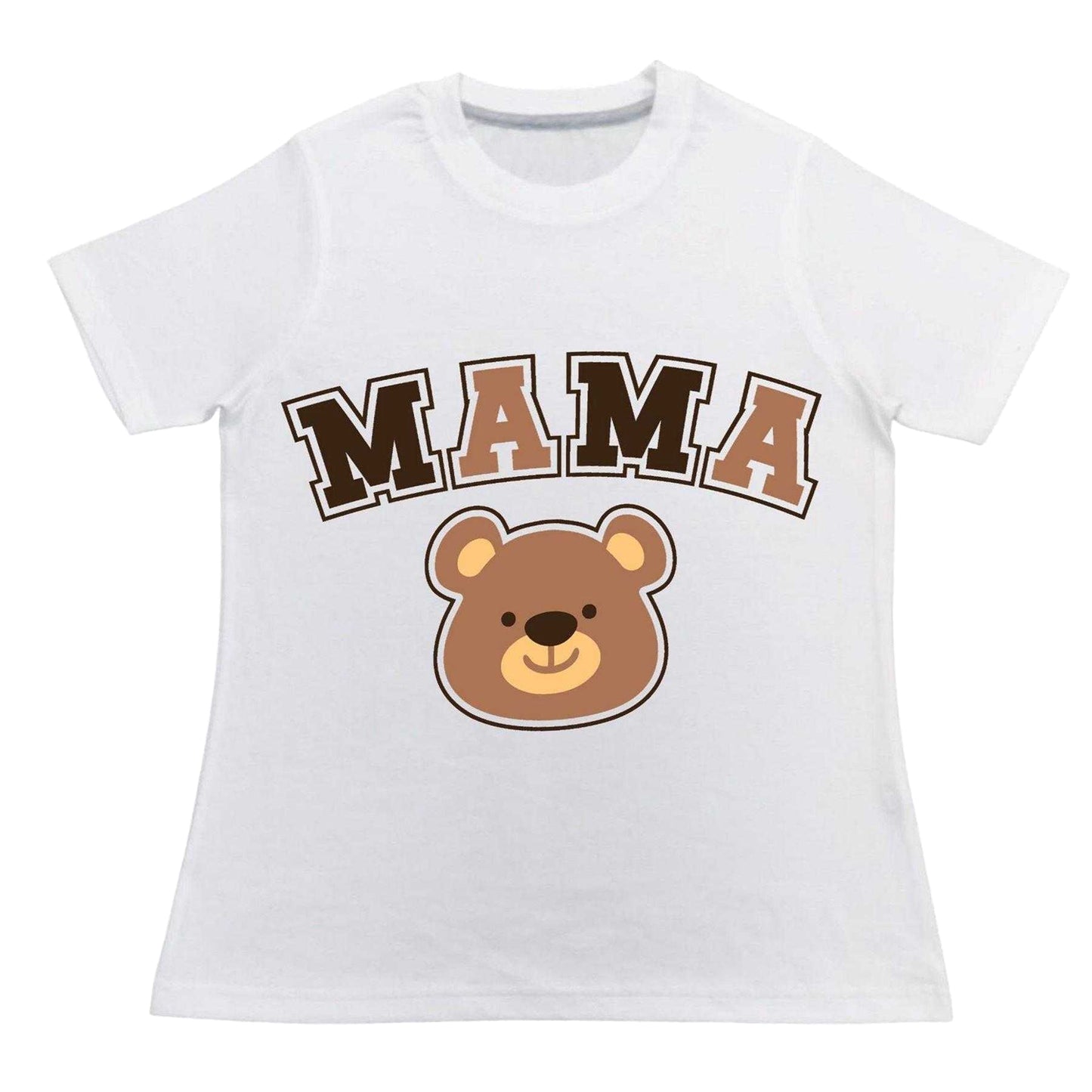 White-Brown - Side - Linea Womens-Ladies Bearhead Mothers Day Pyjama Set