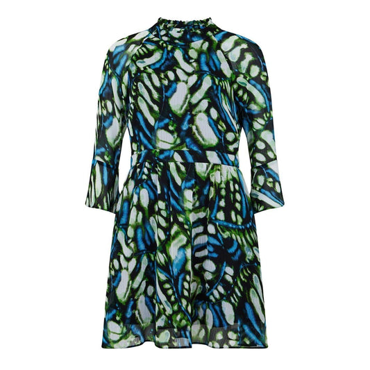 Butterfly Green - Front - Biba Womens-Ladies High-Neck Skater Dress