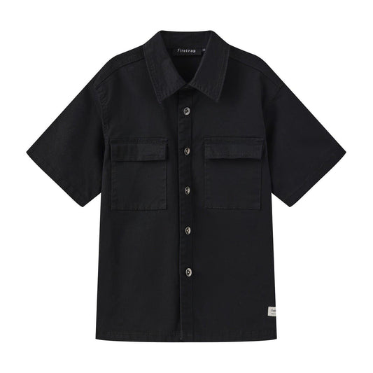 Black - Front - Firetrap Childrens-Kids Pocket Short-Sleeved Shirt