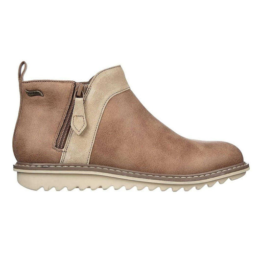 Mushroom - Front - Skechers Womens-Ladies Suede Arch Fit Ankle Boots