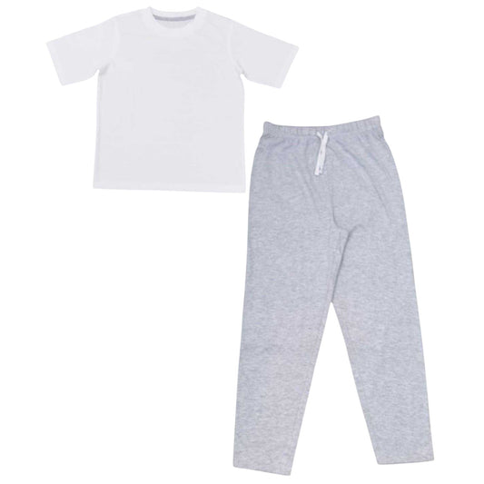 Grey - Front - Linea Childrens-Kids Blank Pyjama Set
