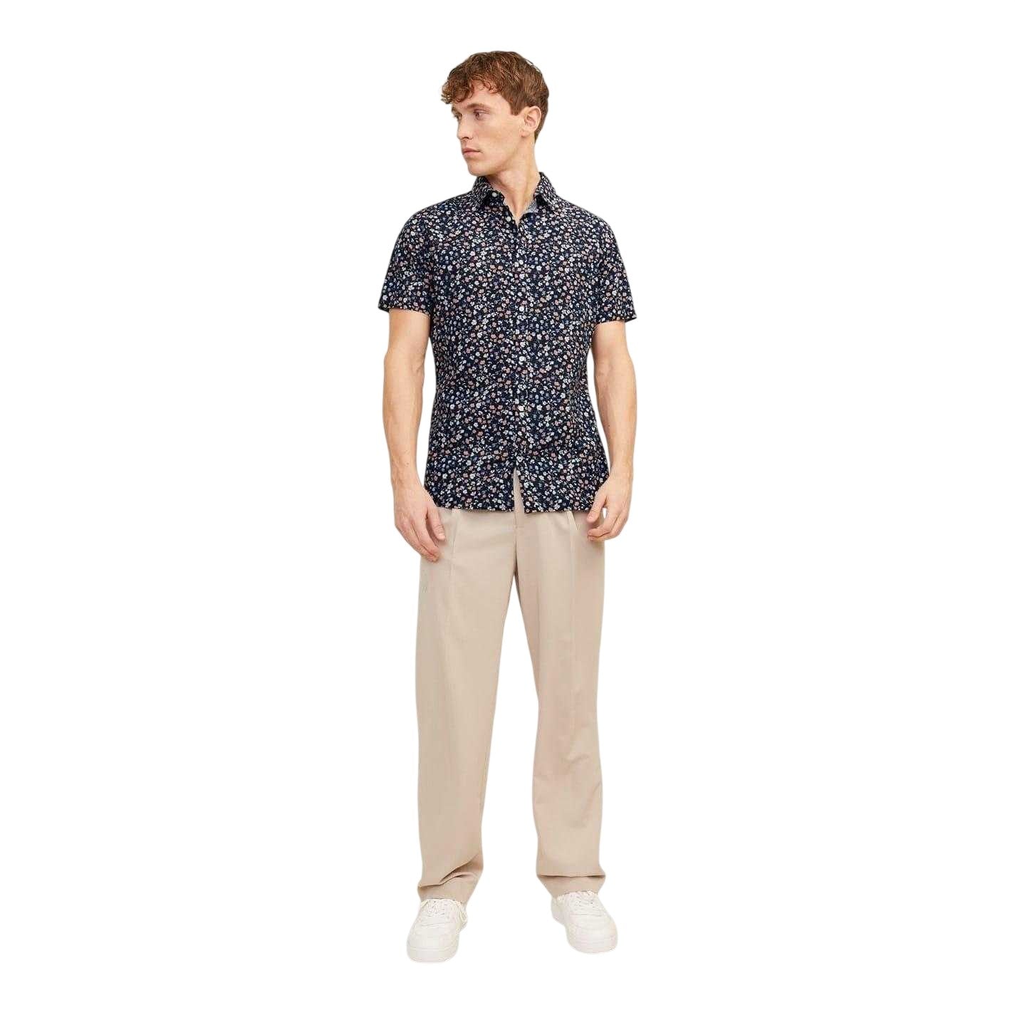 Night Sky - Lifestyle - Jack And Jones Mens Ditsy Print Short-Sleeved Shirt