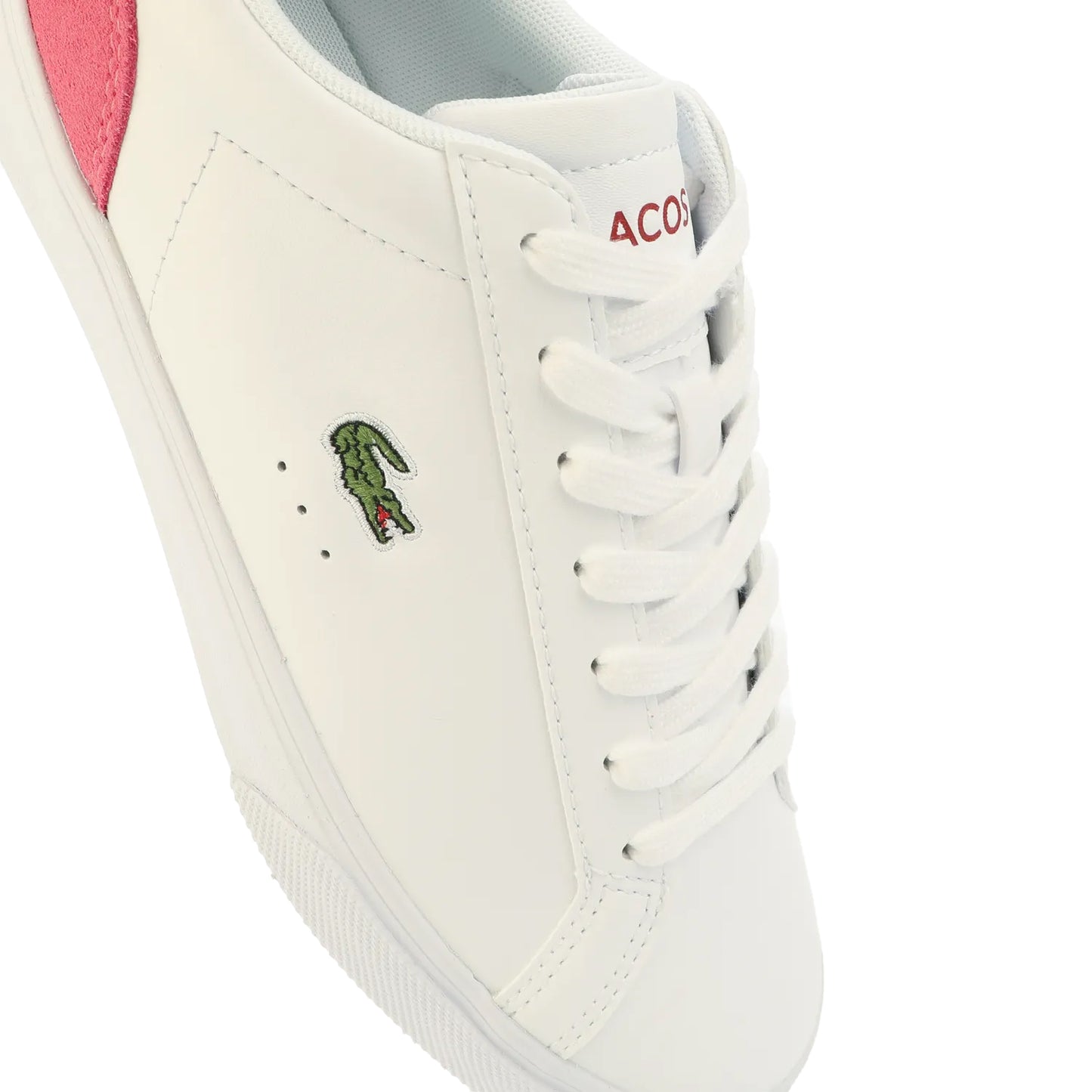 White-Pink - Lifestyle - Lacoste Womens-Ladies Lerond Pro Leather Trainers