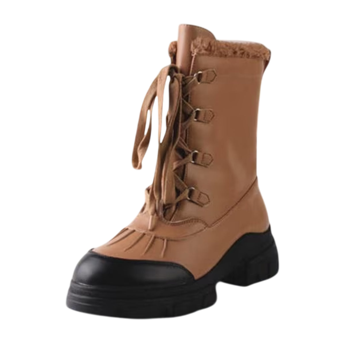 Brown - Back - Where´s That From Womens-Ladies Lace Up Winter Boots