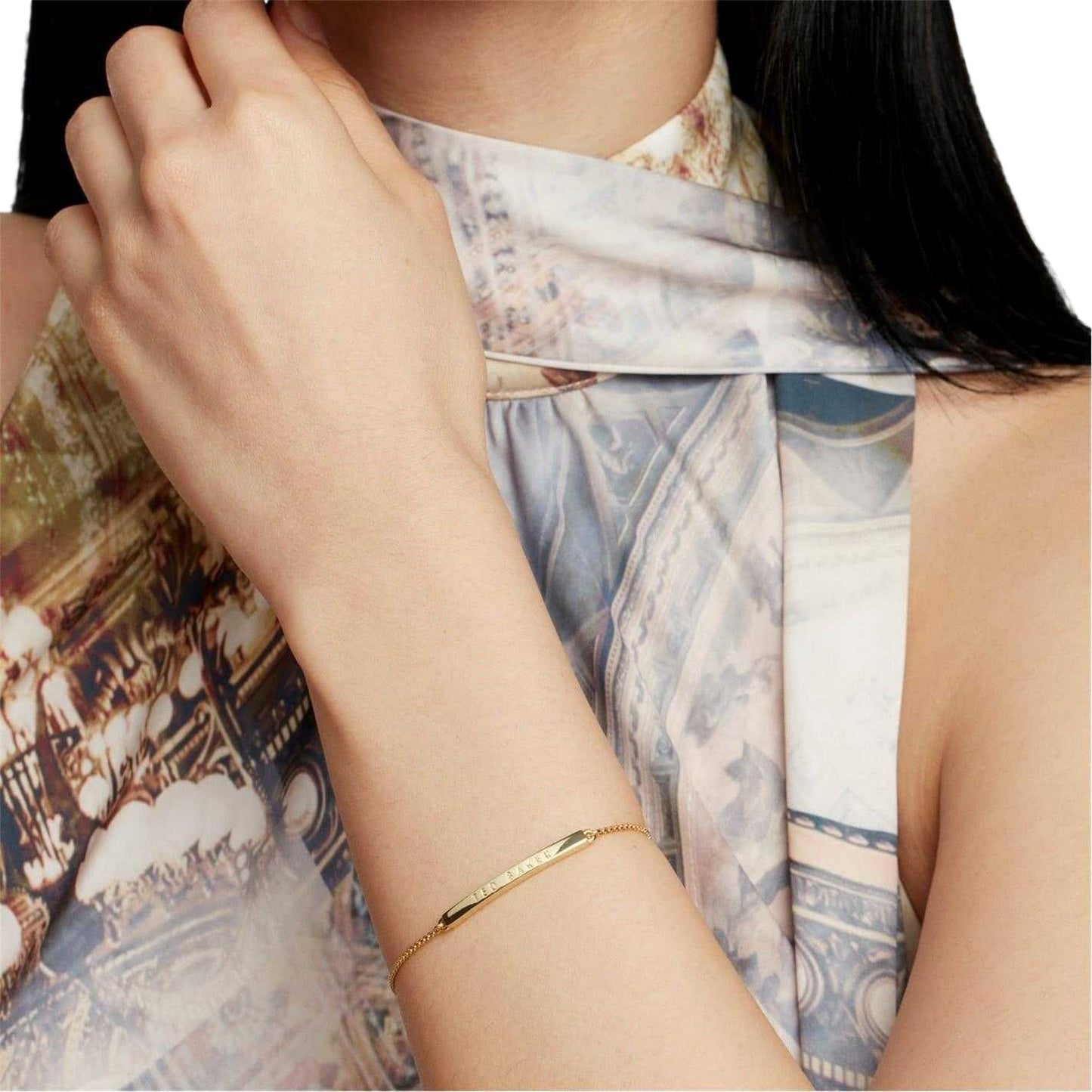 Gold - Lifestyle - Ted Baker Womens-Ladies Breena Engraved Logo Everyday Bracelet