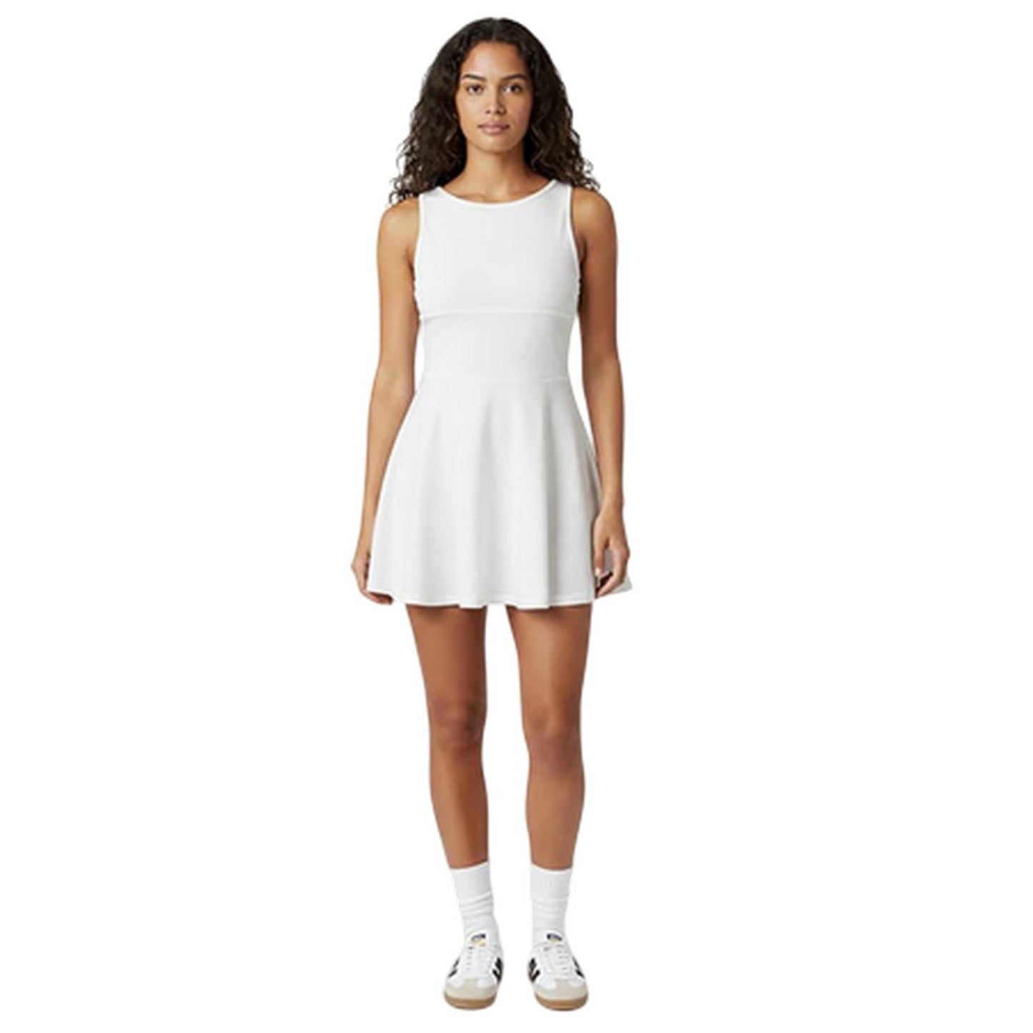 Vintage White - Pack Shot - Jack Wills Womens-Ladies Drop Hem Fitted And Flared Skater Dress