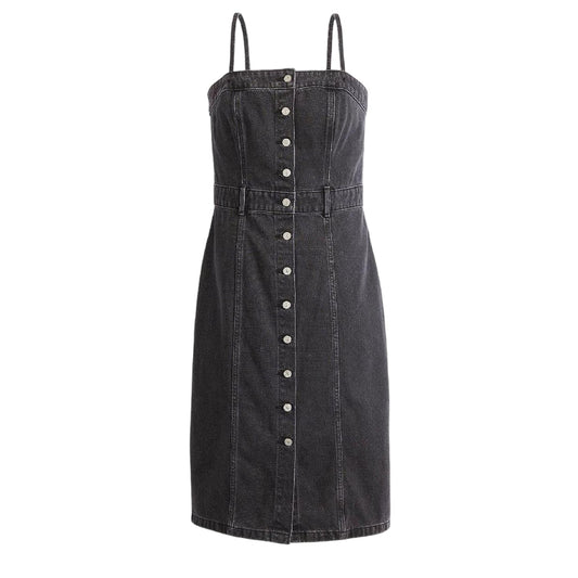 Black - Front - Levis Womens-Ladies Denim Midi Dress