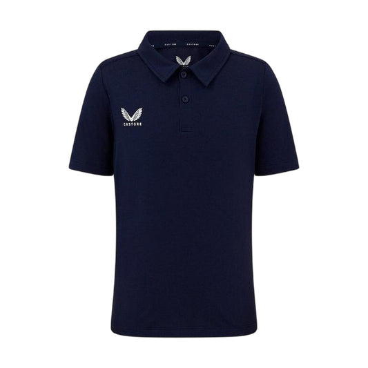Peacoat - Front - Castore Childrens-Kids Chest Logo Short-Sleeved Polo Shirt