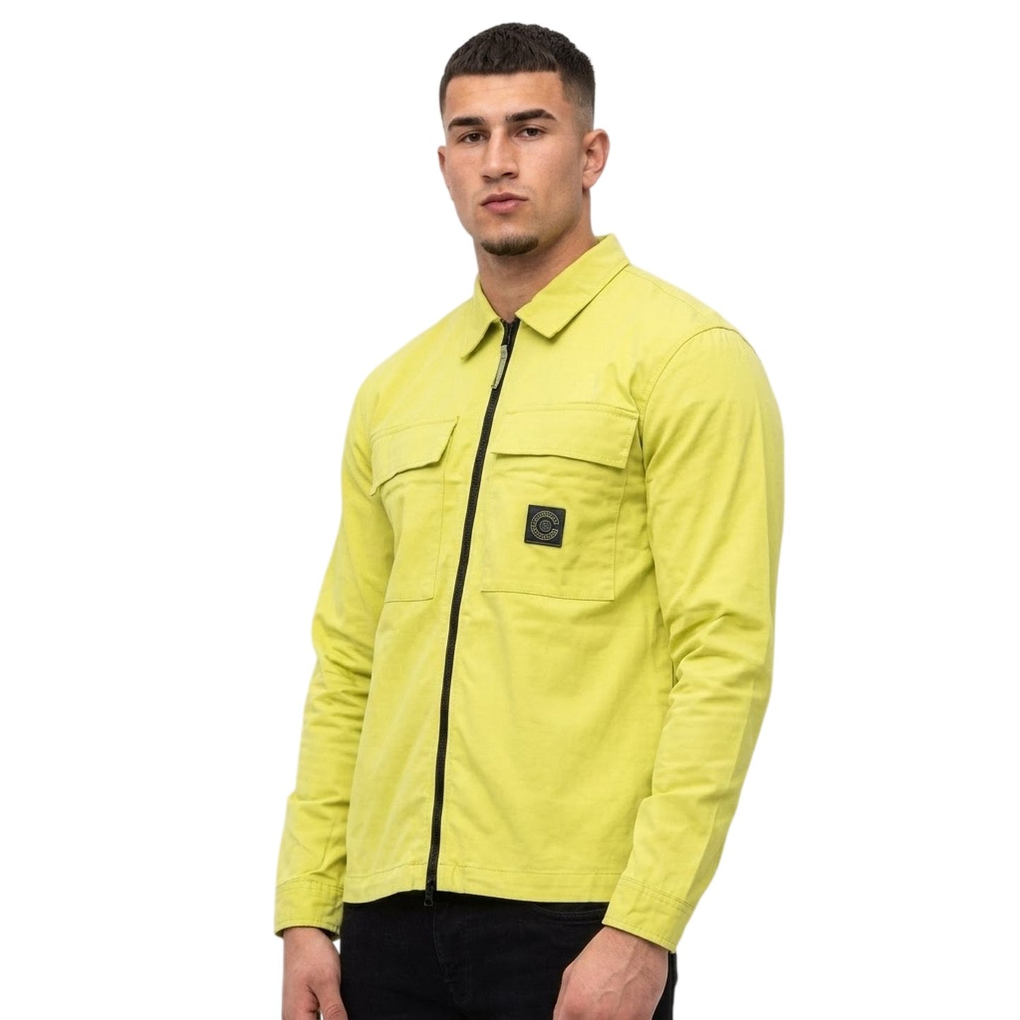 Lime - Side - Marshall Artist Mens Full Zip Overshirt