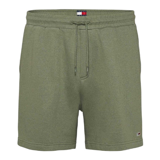 Green - Front - Tommy Jeans Mens Flagbeach Polycotton Logo Shorts