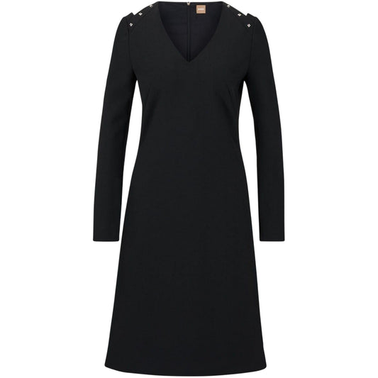 Black - Front - Boss Womens-Ladies Dariva Midi Dress