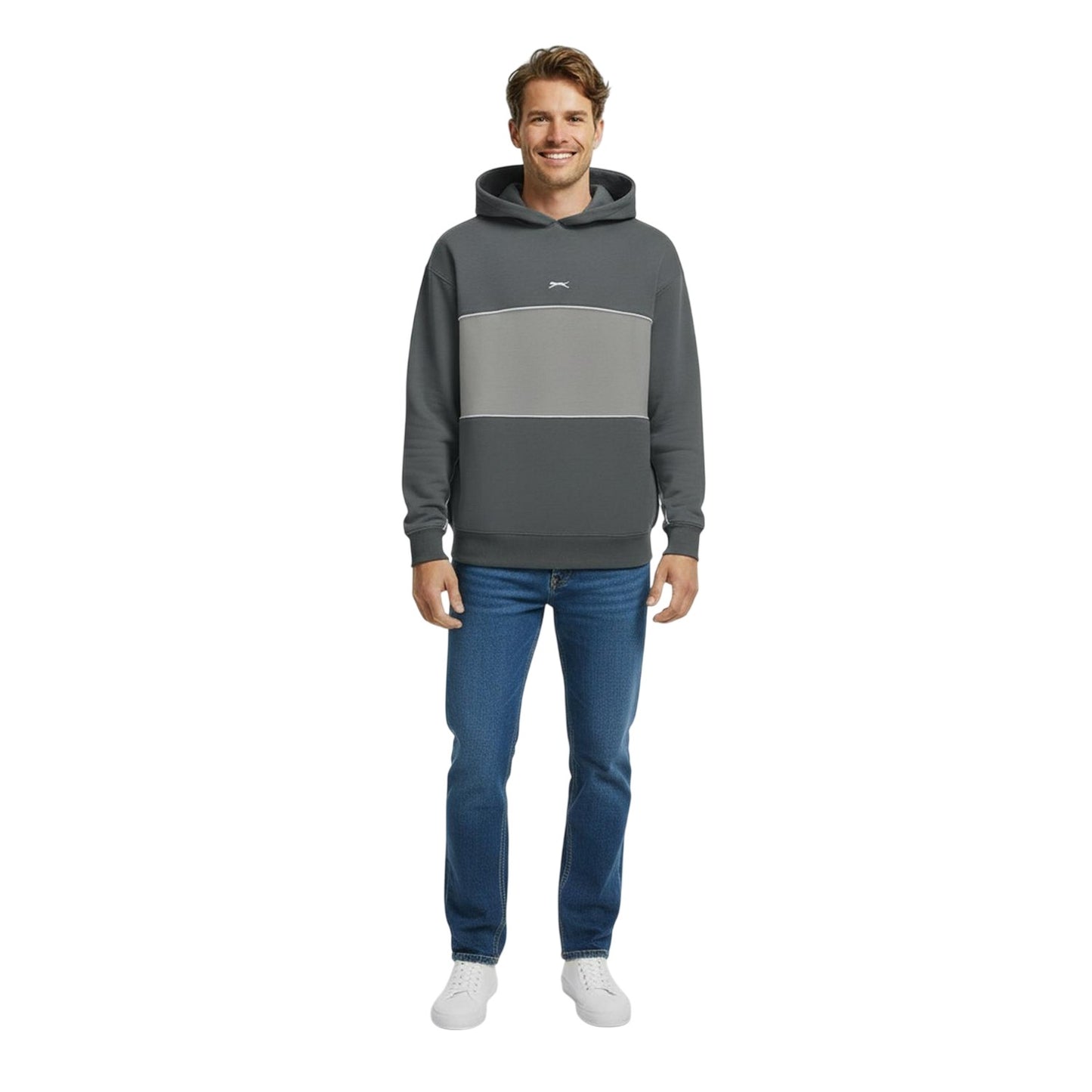 Slate - Lifestyle - Slazenger Mens Colour Block Drawstring Hoodie