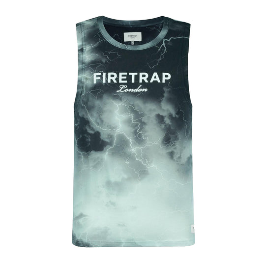 Dark - Front - Firetrap Mens Sub Lightning Vest Top