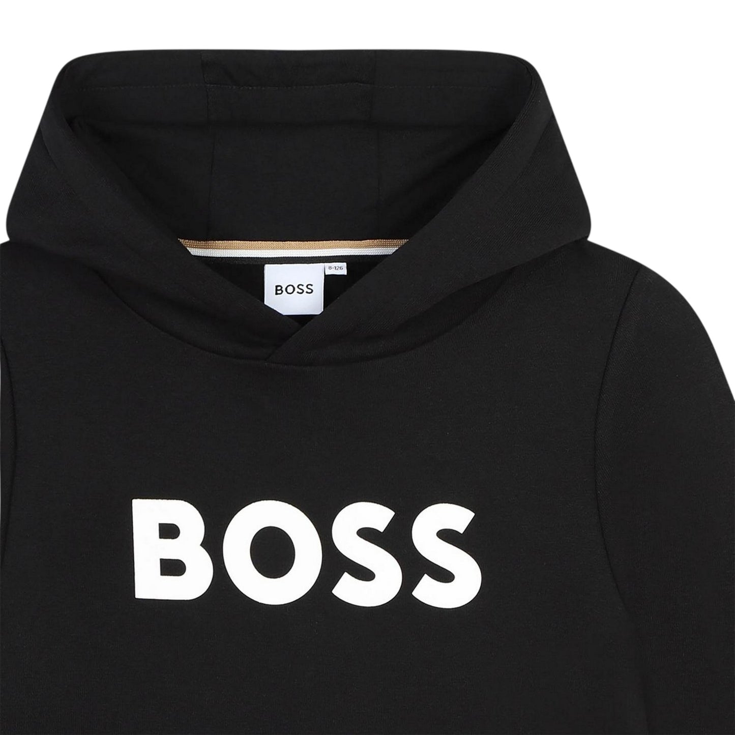 Black - Side - Boss Childrens-Kids Logo Hoodie