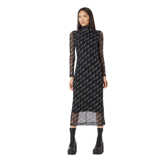 Black-White - Side - Hugo Womens-Ladies Neshy Dress