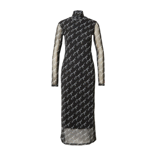 Black-White - Front - Hugo Womens-Ladies Neshy Dress