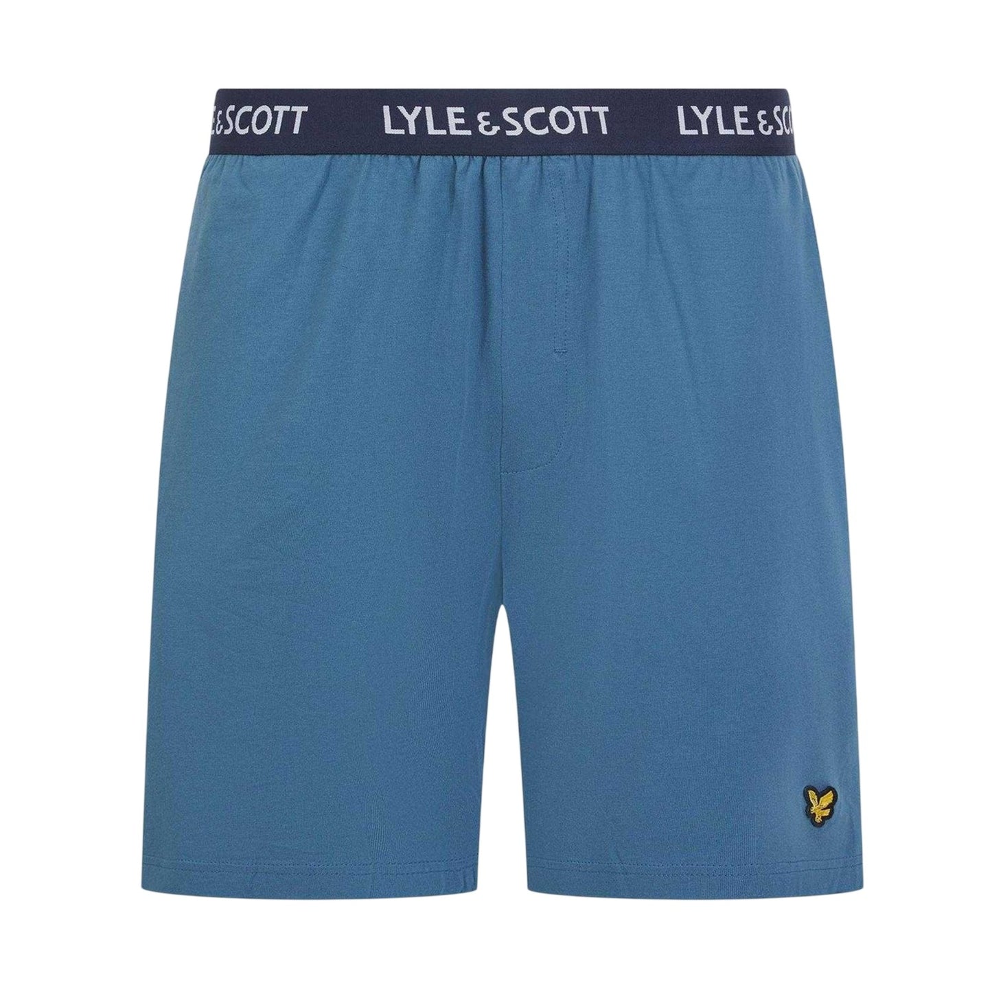 Peacoat-Blue - Side - Lyle & Scott Mens Jersey Short Pyjama Set
