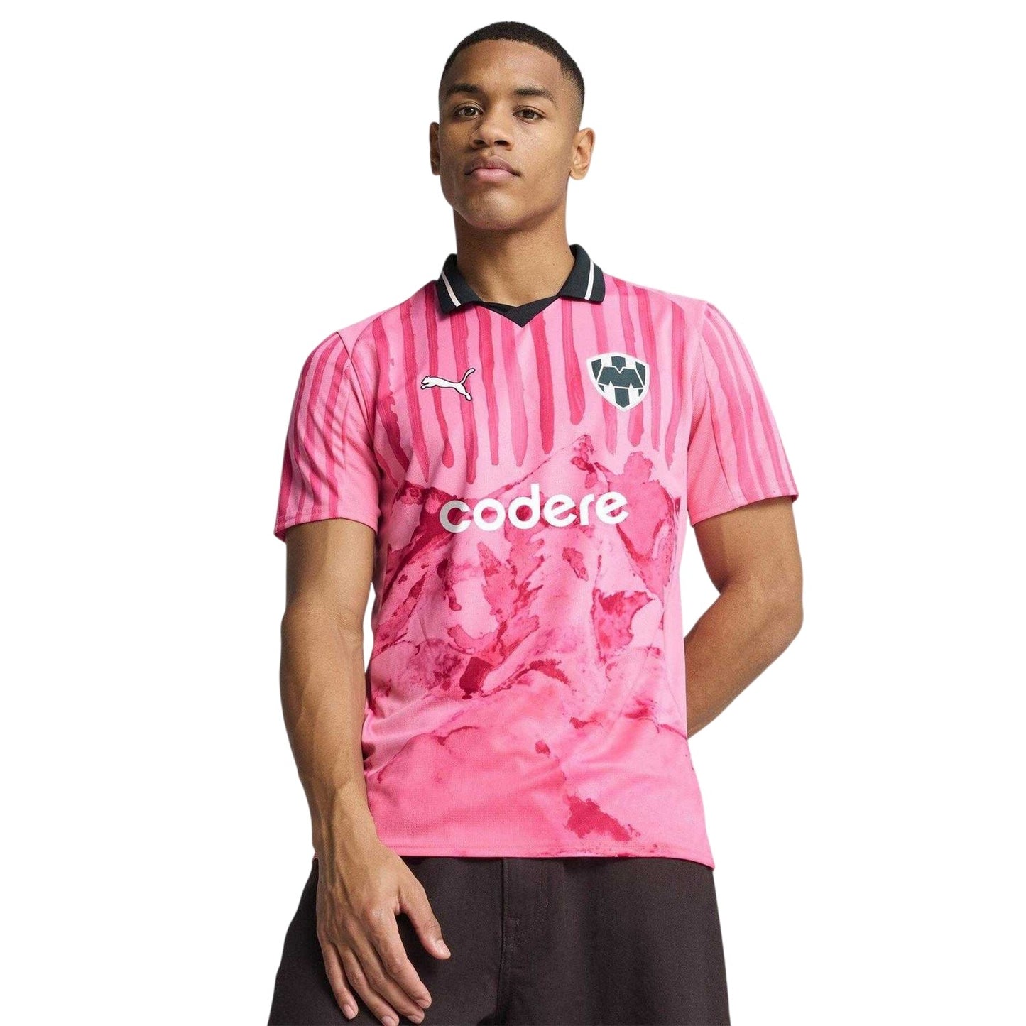 Pink - Side - Puma Mens KidsSuper 25-26 CF Monterrey Goalkeeper Jersey