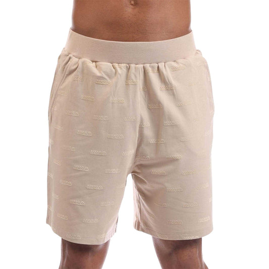 Beige - Front - Hugo Mens Logo Regular Shorts