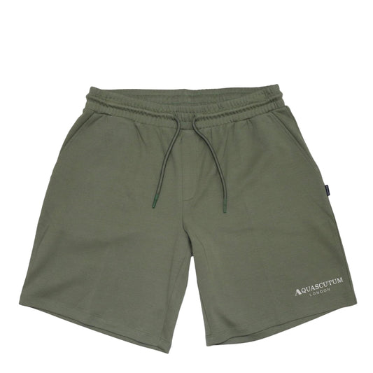 Military Green - Front - Aquascutum Mens Fleece Logo Sweat Shorts